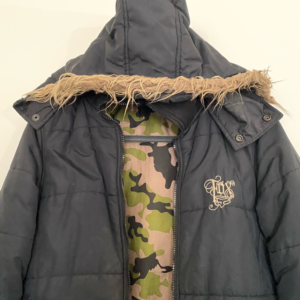 fox jacket with removable hood
